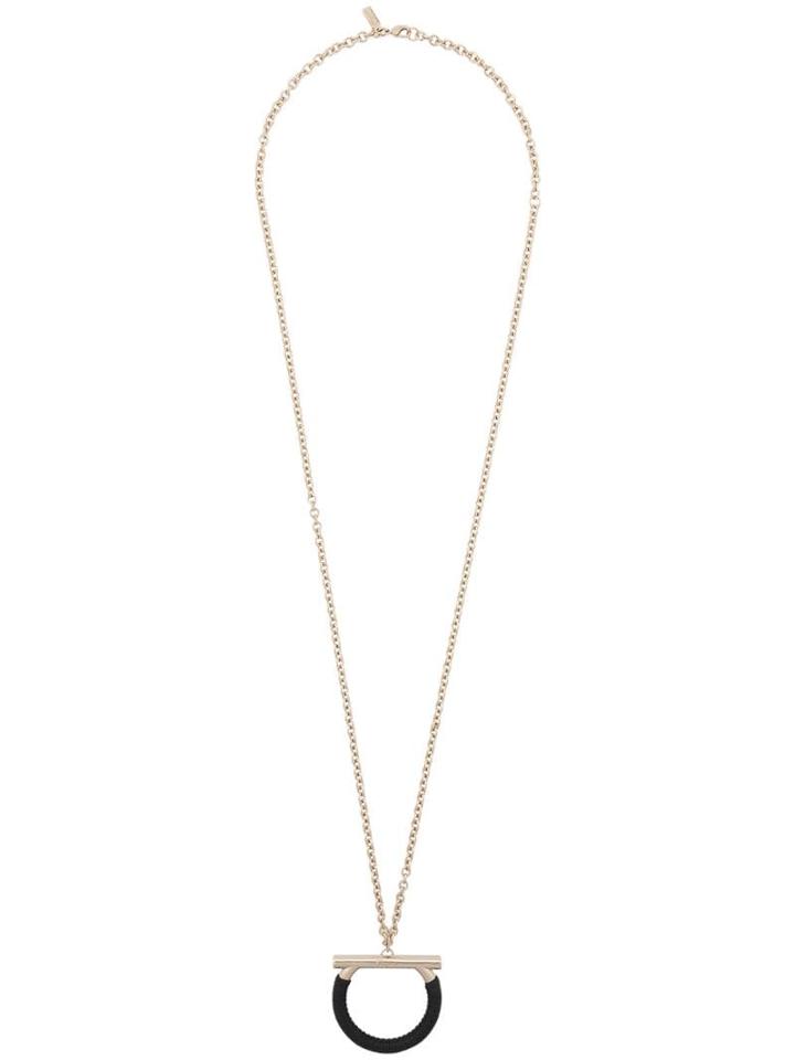 Salvatore Ferragamo Gancini Drop Necklace - Gold