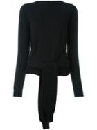 Mm6 Maison Margiela Front Tie Jumper, Women's, Size: Small, Black, Wool