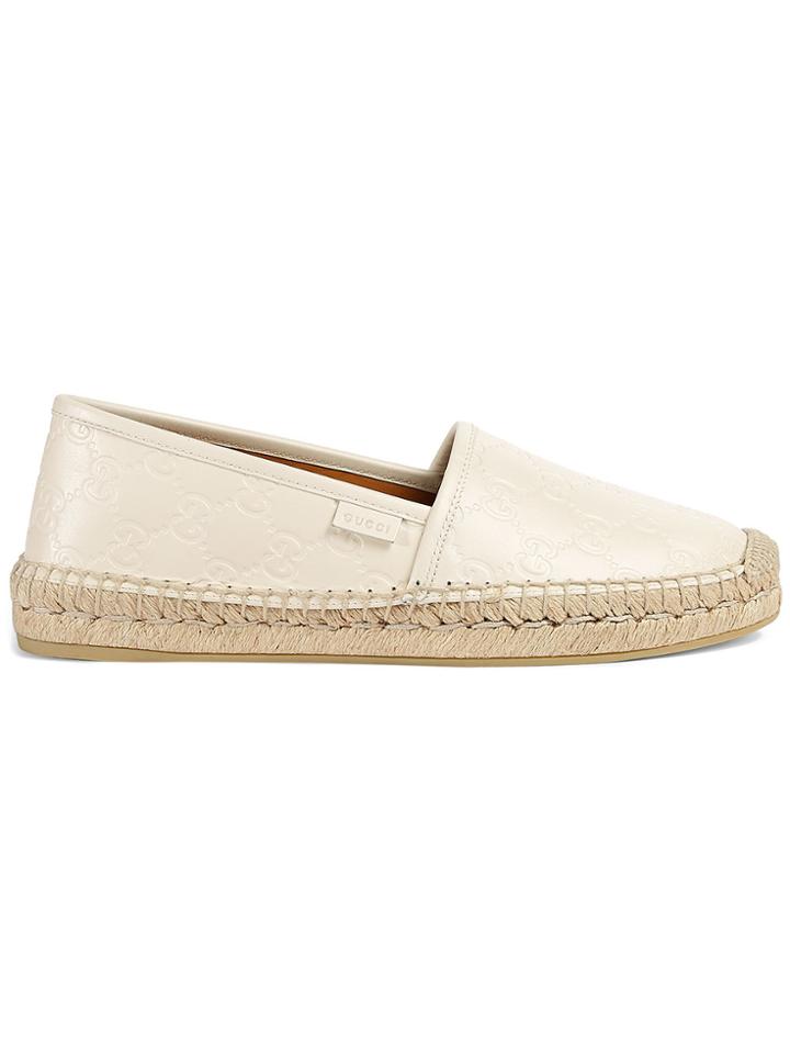 Gucci Gucci Signature Leather Espadrilles - Nude & Neutrals