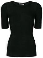 T By Alexander Wang Shortsleeved Knitted Top - Black
