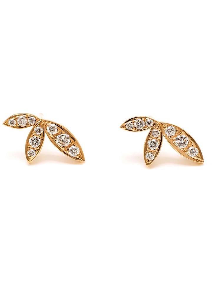 Jagga 18kt Rose Gold Lily Stud Earrings