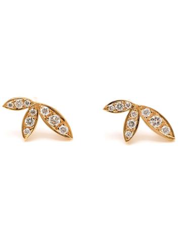 Jagga 18kt Rose Gold Lily Stud Earrings