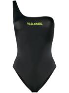 Marcelo Burlon County Of Milan Asymmetric Swimsuit - Black