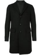Tagliatore Single Breasted Coat, Men's, Size: 50, Black, Polyamide/cupro/virgin Wool