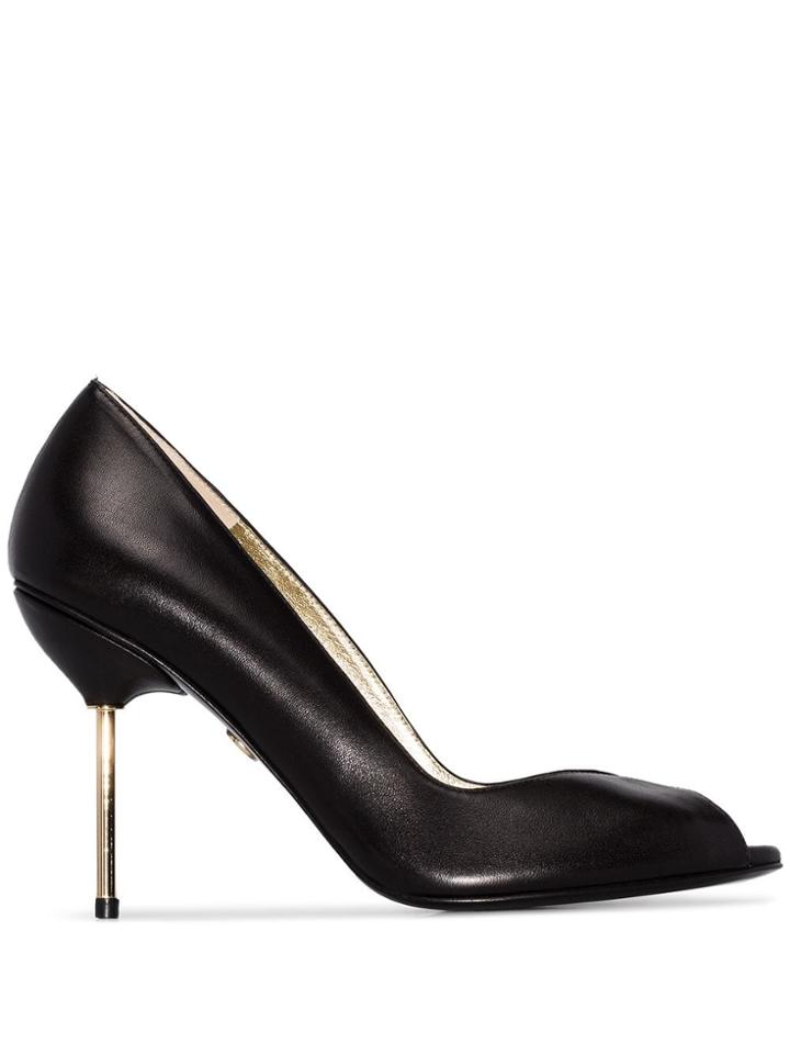 Charles Jourdan Black 90 1977 Leather Pumps