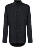 Alessandro Gherardi - Long Sleeve Shirt - Men - Linen/flax - 42, Black, Linen/flax