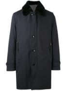 Brioni Fur Trimmed Coat - Black