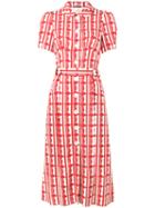 Miu Miu Circle Print Dress, Women's, Size: 38, Red, Silk/polyester/viscose