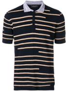 Roberto Collina Stripe Pattern Polo Shirt - Blue