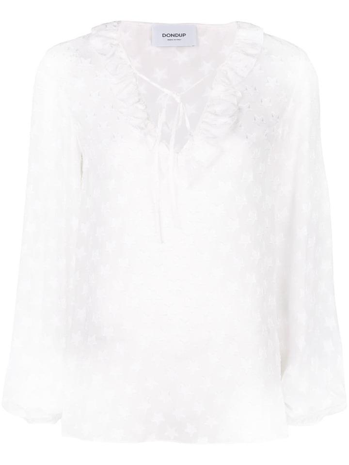 Dondup Stars Sheer Blouse - White