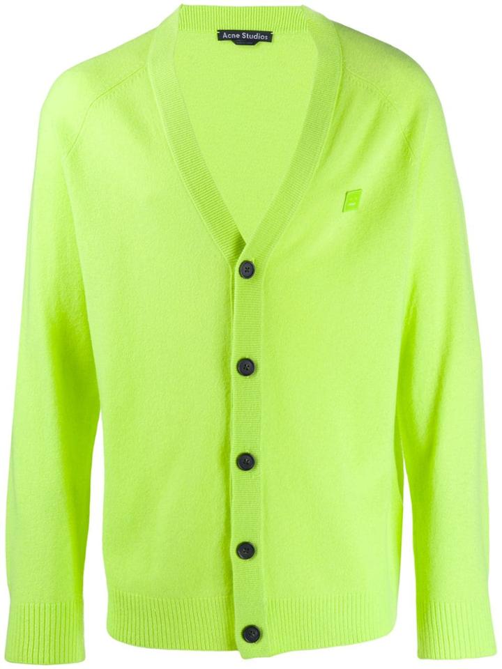 Acne Studios Face Patch Cardigan - Green