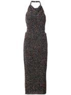 Cushnie Et Ochs Sequined Tulle Halterneck Dress - Multicolour