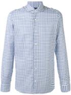 Barba Checked Shirt, Men's, Size: 41, Blue, Cotton