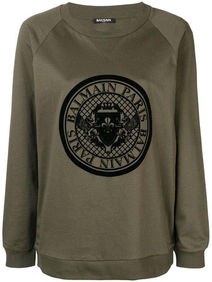Balmain Logo Print Sweatshirt - Green