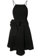 C/meo Bow Detail Flared Dress, Women's, Size: Small, Black, Polyester/viscose/nylon