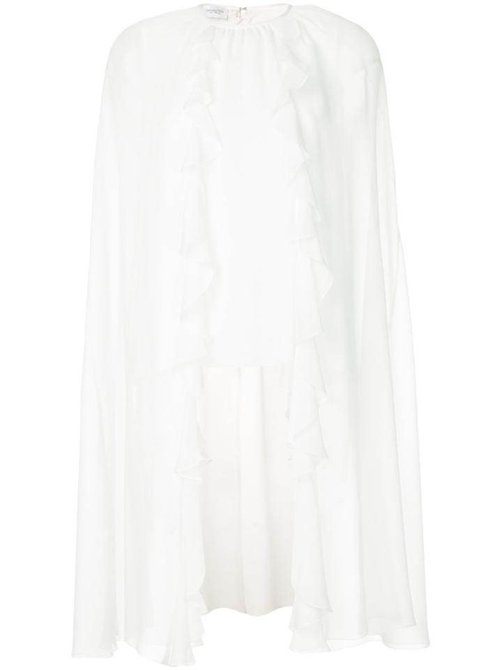 Giambattista Valli Ruffled Cape Blouse - White