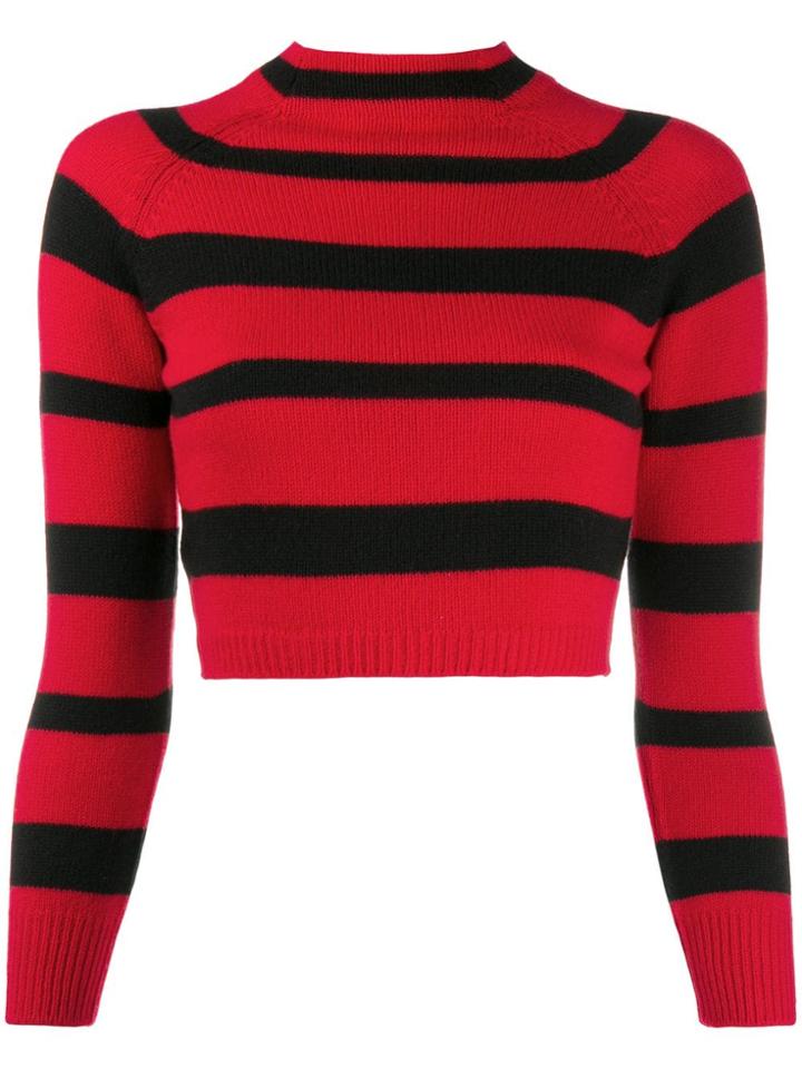 Miu Miu Grunge Stripe Jumper - Red