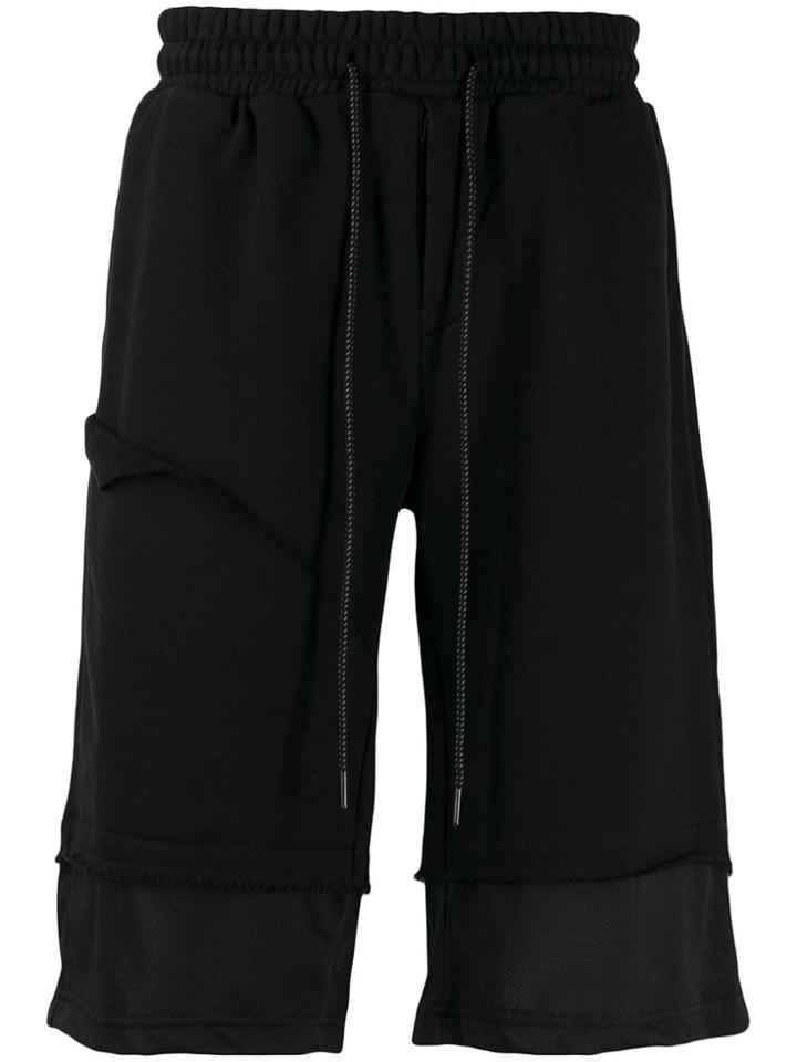 D.gnak Cutoff Layer Sweat Shorts - Black