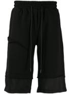 D.gnak Cutoff Layer Sweat Shorts - Black