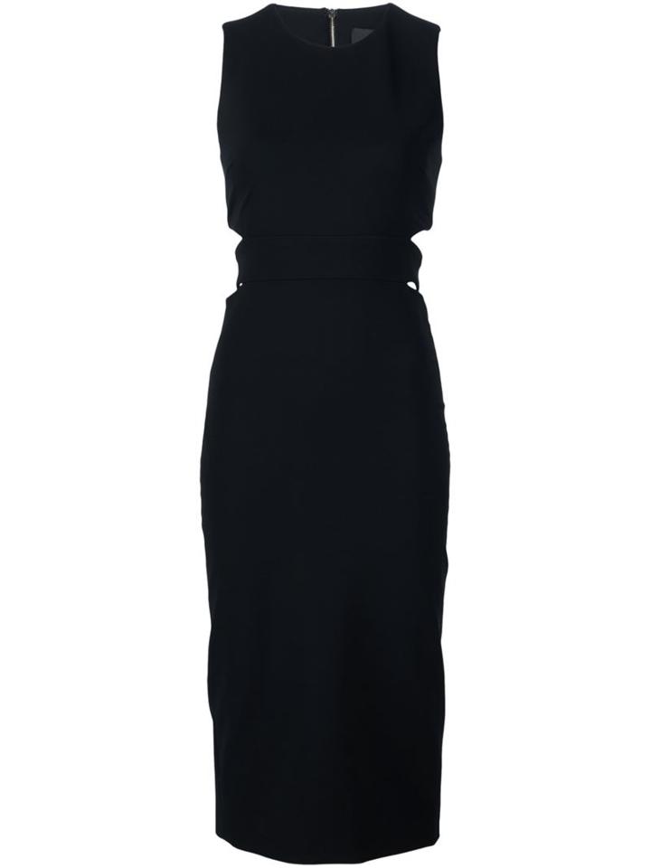 Cushnie Et Ochs Cut-out Detail Fitted Dress, Women's, Size: 4, Black, Spandex/elastane/viscose/nylon/silk