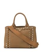 Prada Pre-owned Canapa Rhinestone Studs 2way Bag - Brown