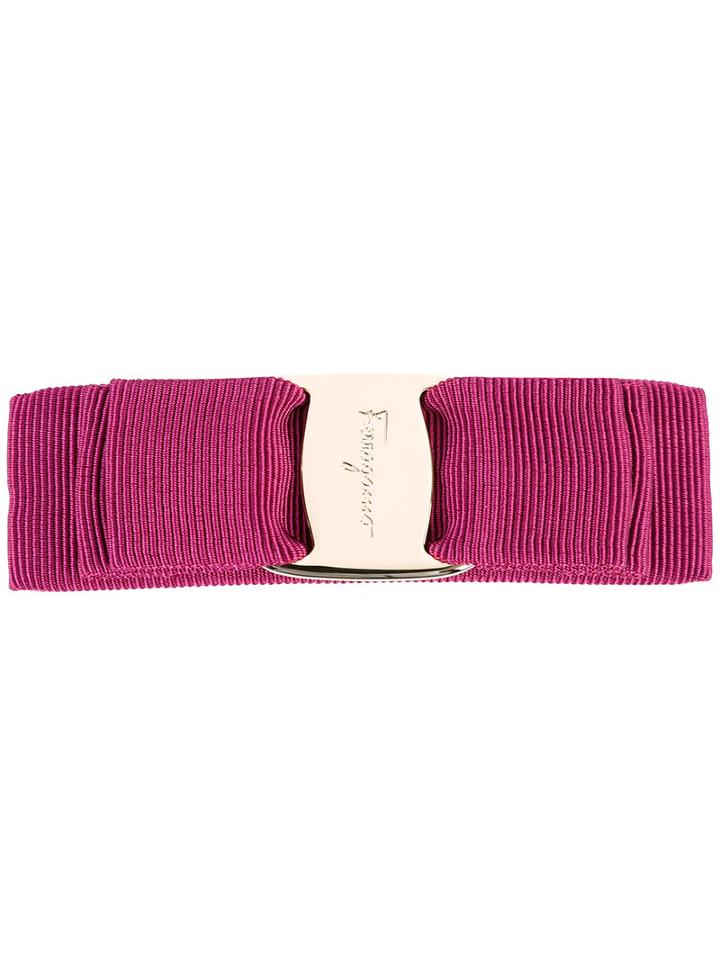 Salvatore Ferragamo Hair Clip-on, Women's, Pink/purple, Cotton/plastic/rayon/brass