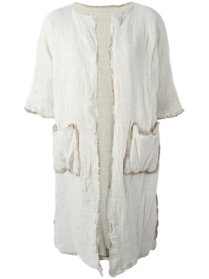 Daniela Gregis - Shortsleeved Coat - Women - Wool - One Size, Nude/neutrals, Wool