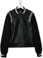 Neil Barrett Kids Stripe Detail Bomber Jacket - Black