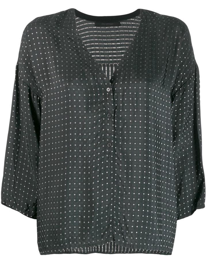 Elsa Esturgie Polka-dot Flared Blouse - Grey