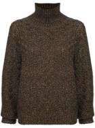 Des Prés Turtle-neck Fitted Sweater - Brown