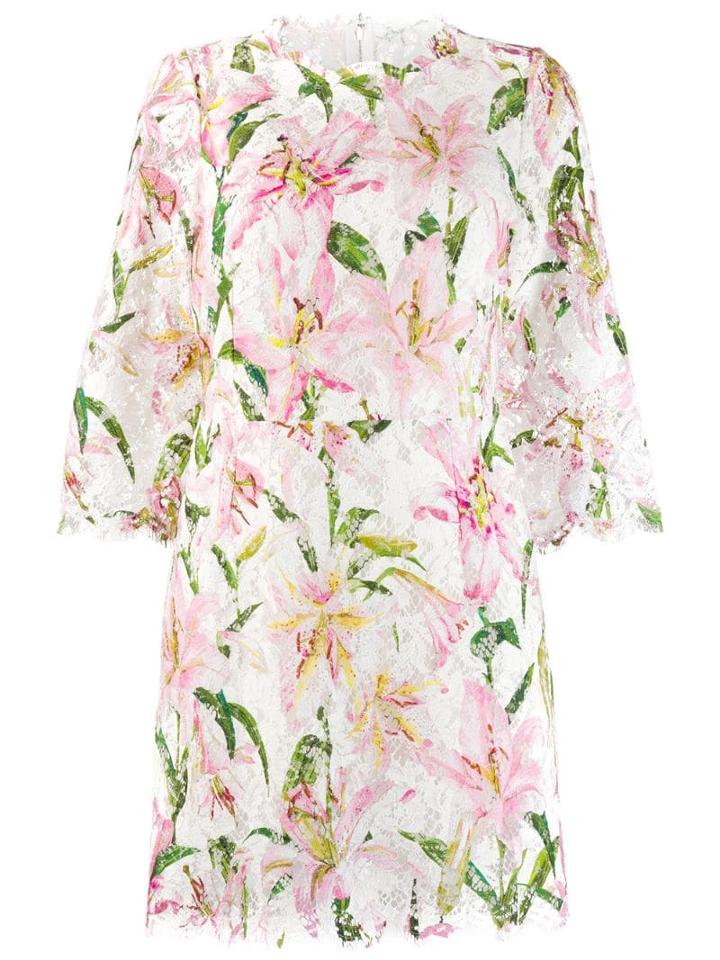 Dolce & Gabbana Printed Shift Dress - White