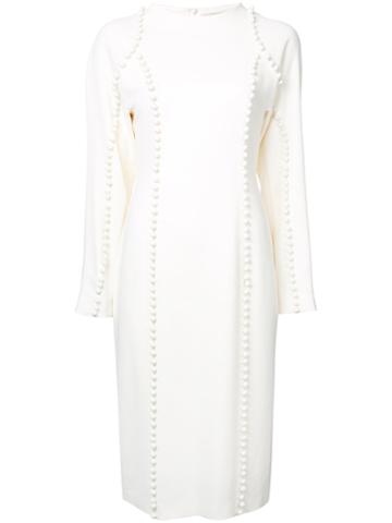 Donnah Mabel - Spheres Applique Dress - Women - Polyester/triacetate - 0, White, Polyester/triacetate