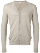 Paolo Pecora - V-neck Cardigan - Men - Cotton - L, Nude/neutrals, Cotton