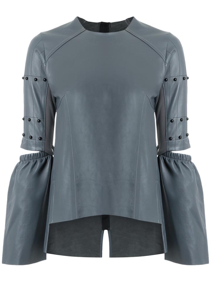 Andrea Bogosian Leather Top - Grey