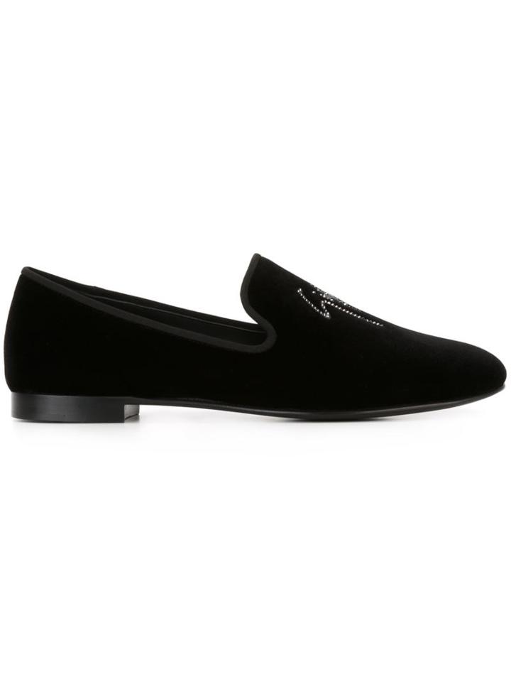 Giuseppe Zanotti Design Embellished Logo Slippers
