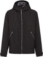 Prada Technical Fabric Zip-up Hooded Jacket - Black