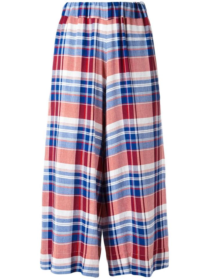 Antonio Marras Checked Cropped Trousers - Blue