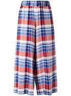 Antonio Marras Checked Cropped Trousers - Blue