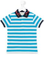 Gucci Kids - Striped Polo Shirt - Kids - Cotton - 10 Yrs, Blue