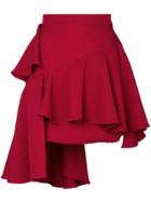Edeline Lee Asymmetric Frill Skirt - Red