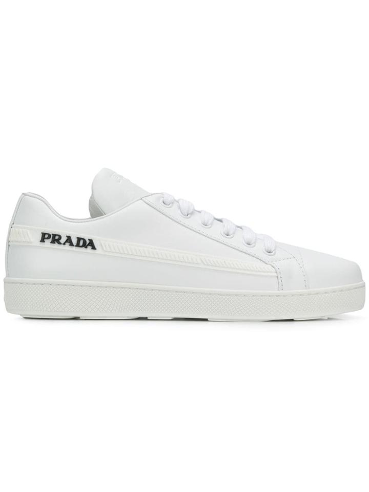Prada Lace-up Logo Sneakers - White