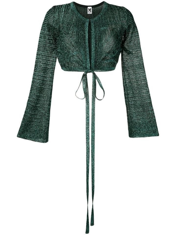 M Missoni Sparkly Knit Bolero Cardigan - Green