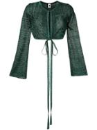 M Missoni Sparkly Knit Bolero Cardigan - Green