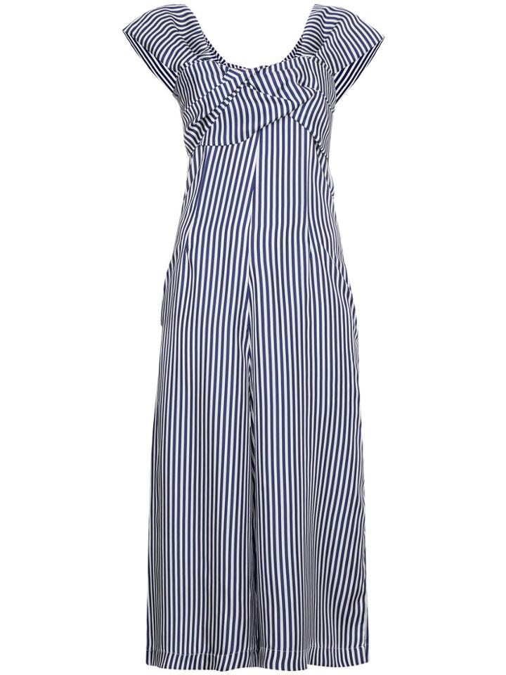 Paper London Cali Striped Silk Jumpsuit - White