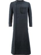 Yang Li Long Asymmetric Front Coat - Black