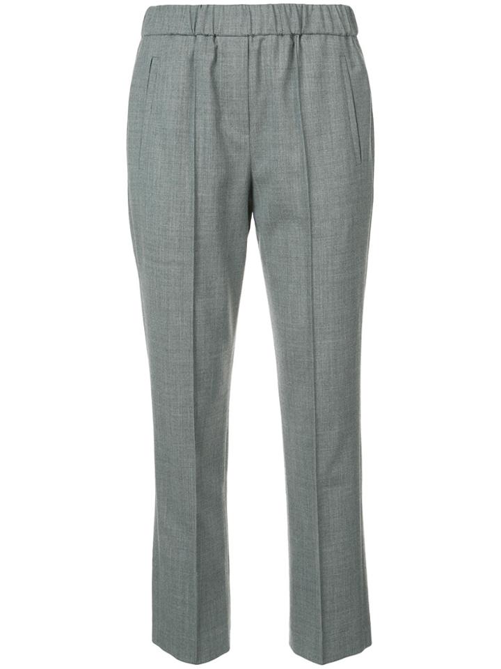 Michael Kors Collection Elasticated Cropped Trousers - Grey