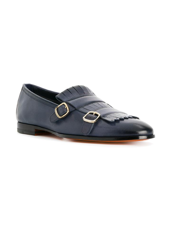 Santoni Fringed Loafers - Blue