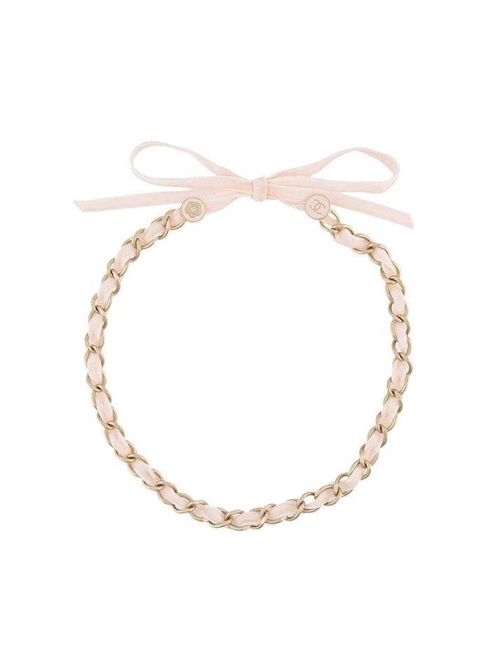 Chanel Vintage Lace And Chain Necklace