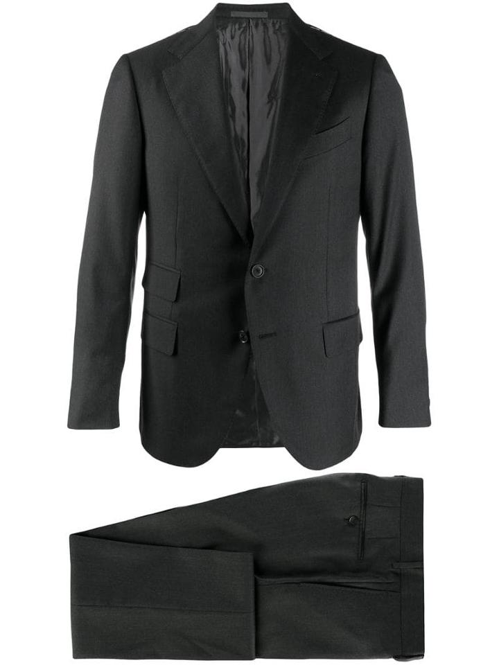 Caruso Two-piece Formal Suit - Black