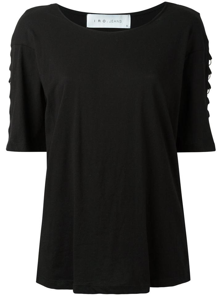 Iro Pierced Trim Top, Women's, Size: Large, Black, Cotton/polyester/rayon